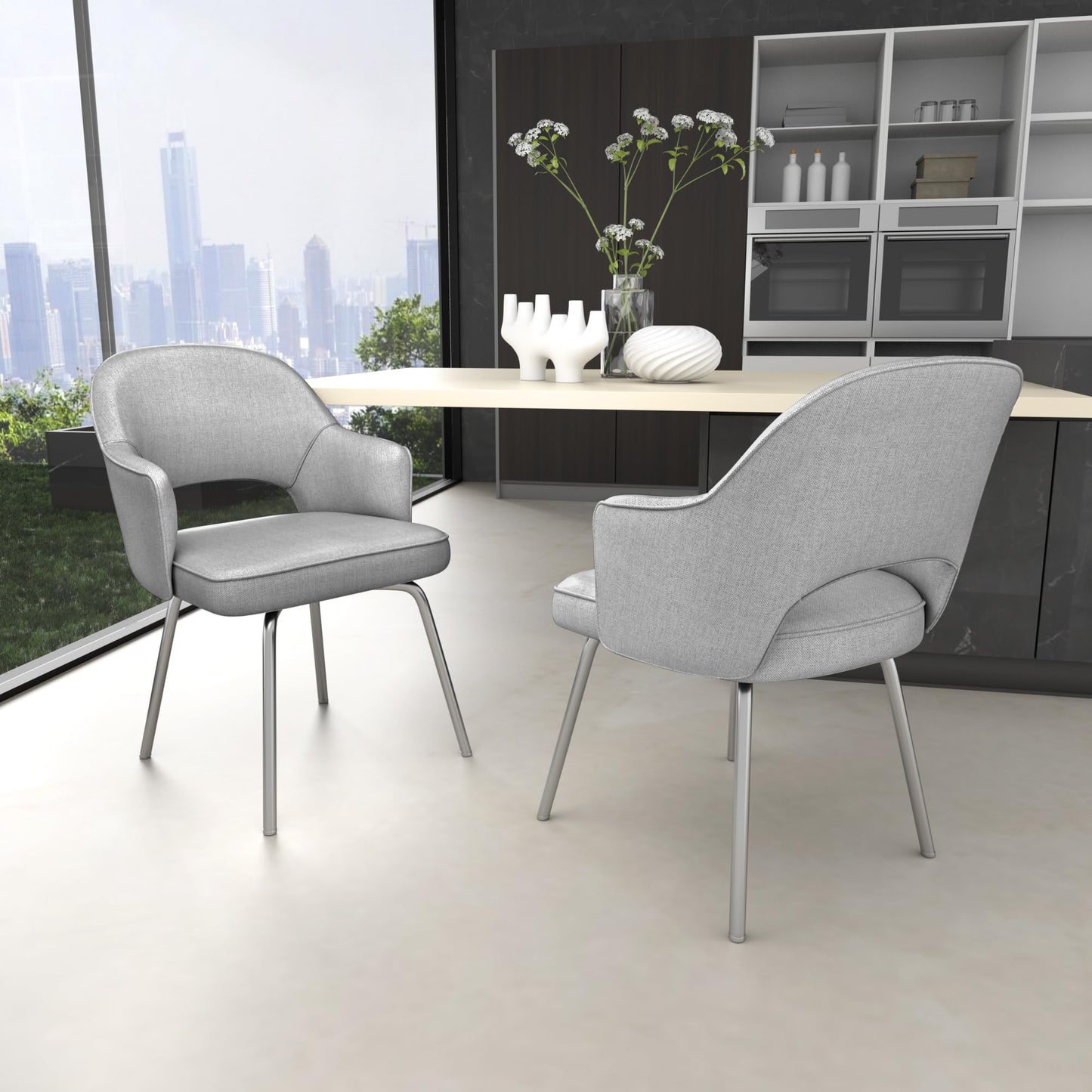 Boss Office Products Guest Chair, Granite, 24.5" d x 22.5" w x 32" h, B489C-GR
