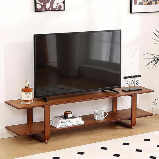 Tiita TV Stand with Storage for TVs up to 65'', Bamboo TV Console Entertainment