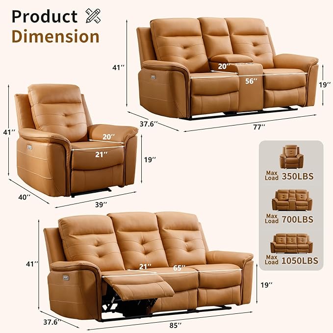 ANJ Power Reclining Loveseat Sofa