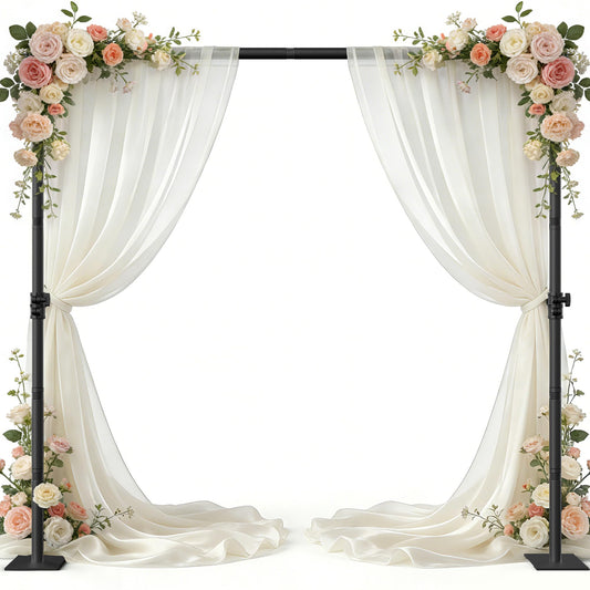 AKTOP Room Divider Curtain Rod, Freestanding No Drilling Privacy Room Separator for Space Partition, 89" H x 91" W Adjustable Heavy Duty Wall Divider Tension Rod for Room Separation with Carrying Bag