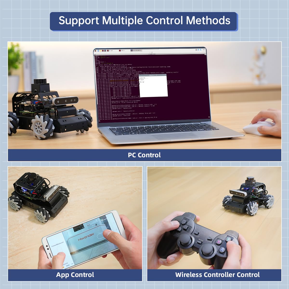 HIWONDER Robot Car with ChatGPT Large AI Models, 3D Depth Camera Mecanum-Wheel Chassis ROS2-HUMBLE Lidar SLAM Mapping Navigation Autonomous Driving, MentorPi M1 Standard Kit with Raspberry Pi5 4GB