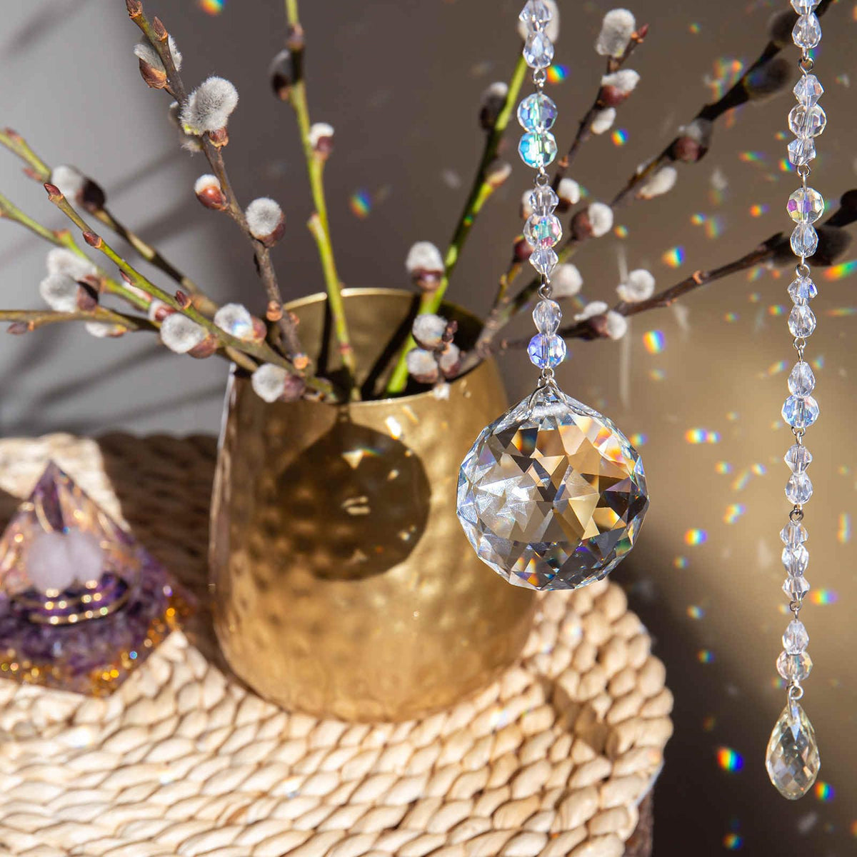 MECCANIXITY 20Pack Crystal Ball Prism, 20mm/0.8" Decorative Ball Sun Shine Catcher Suncatcher Beads for Chandelier Window Wedding Decoration Home Decor, Light Blue