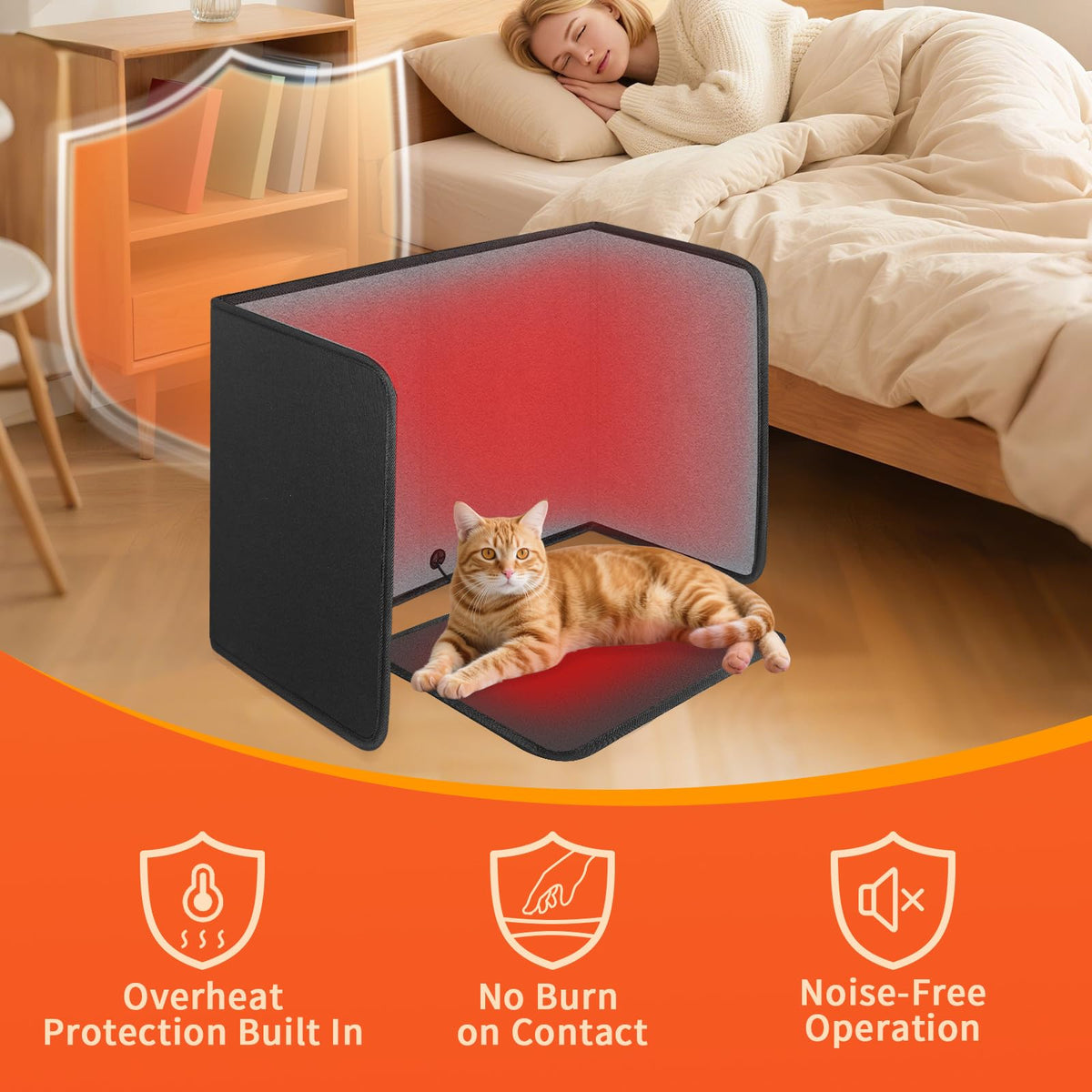 SoliSnug Under Desk Heater Foldable, Quiet Space Heater for Office with Timer, 8 Temp Levels, Auto Shut Off, Energy Efficient, Portable Foot Warmer