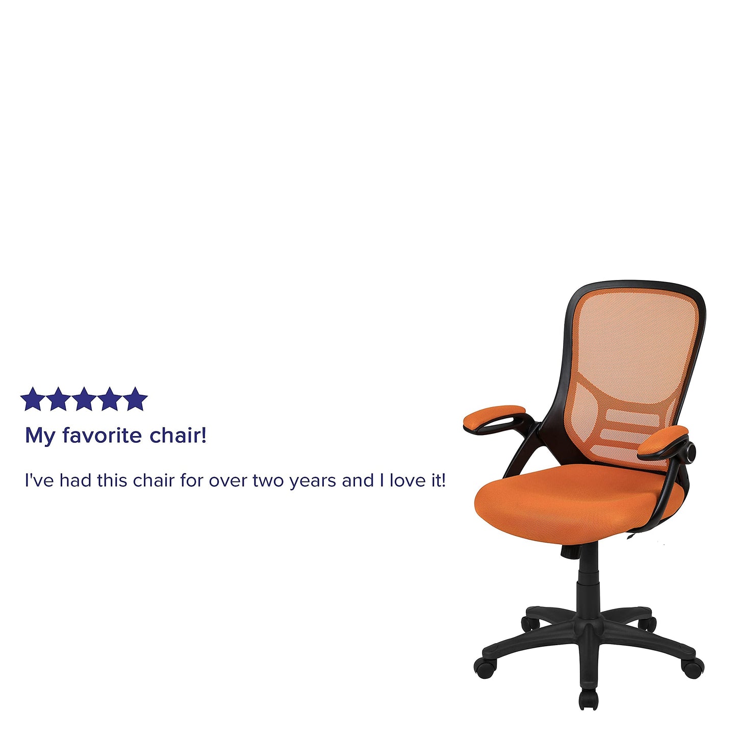 Flash Furniture Porter Mesh High Back Ergonomic Swivel Office Chair with Lumbar Support, Flip-Up Arms, Tilt Lock/Tilt Tension, Height Adjustable, Black/Black Frame