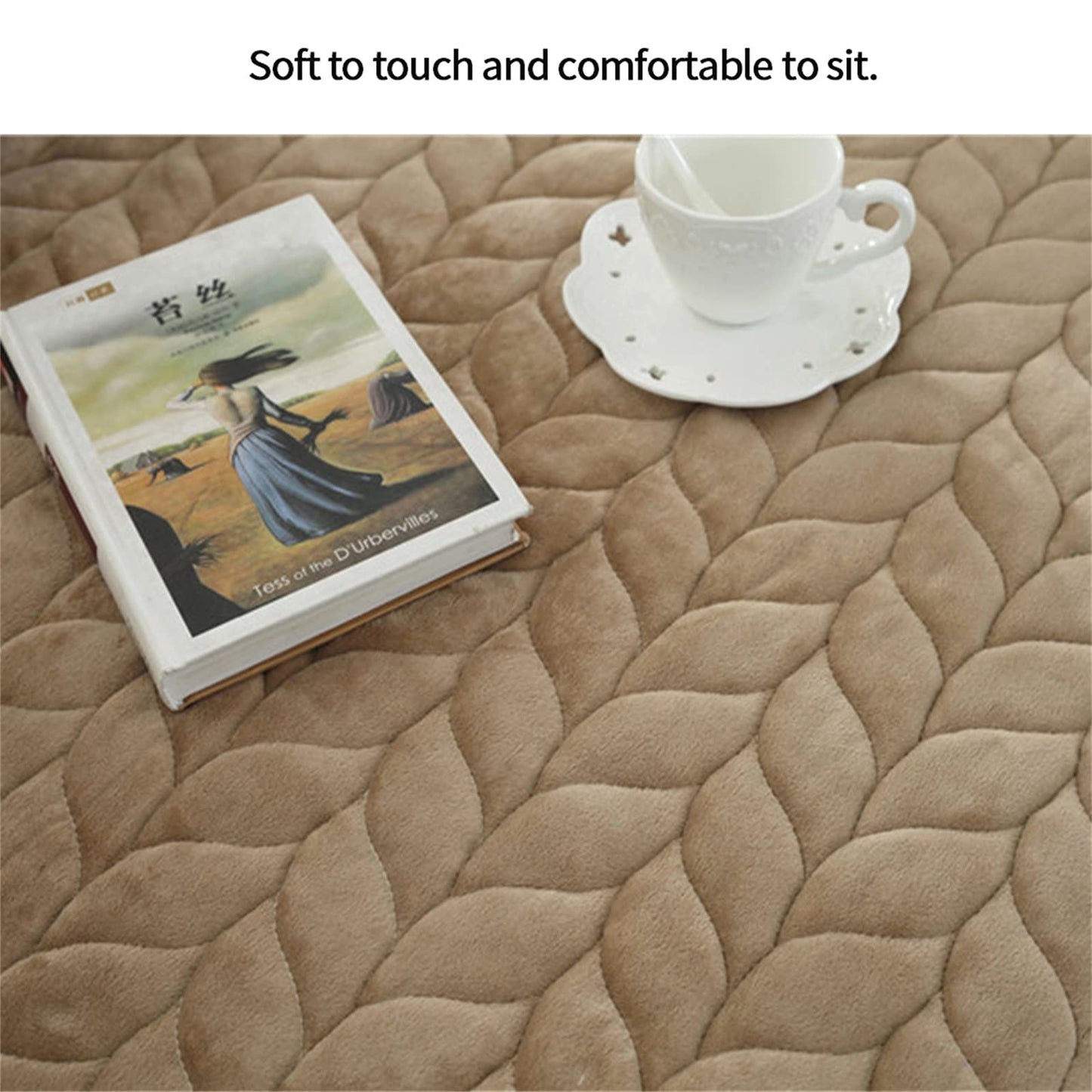 JeogYong Thick Plush Bay Window Mat Non-Slip Crystal Velvet Bay Window Cushion Pad, Modern Windowsill Bench Seat Cushion for Indoor Tatami Sofa Decor Home Bedroom Living Room