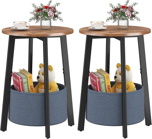 sthmec Small Round Side End Table Set of 2