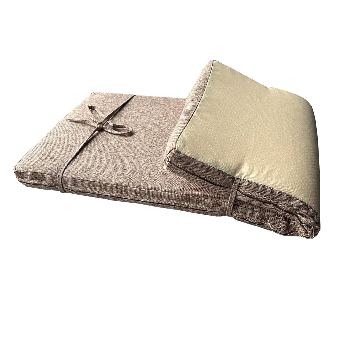 Saula 36 x 12 Inch Piano Bench Cushions for Indoor Furniture with Ties Non Slip Kitchen Dining Room Bench seat Cushion for Shoe Storage Ottoman Window Settee pad, Khaki