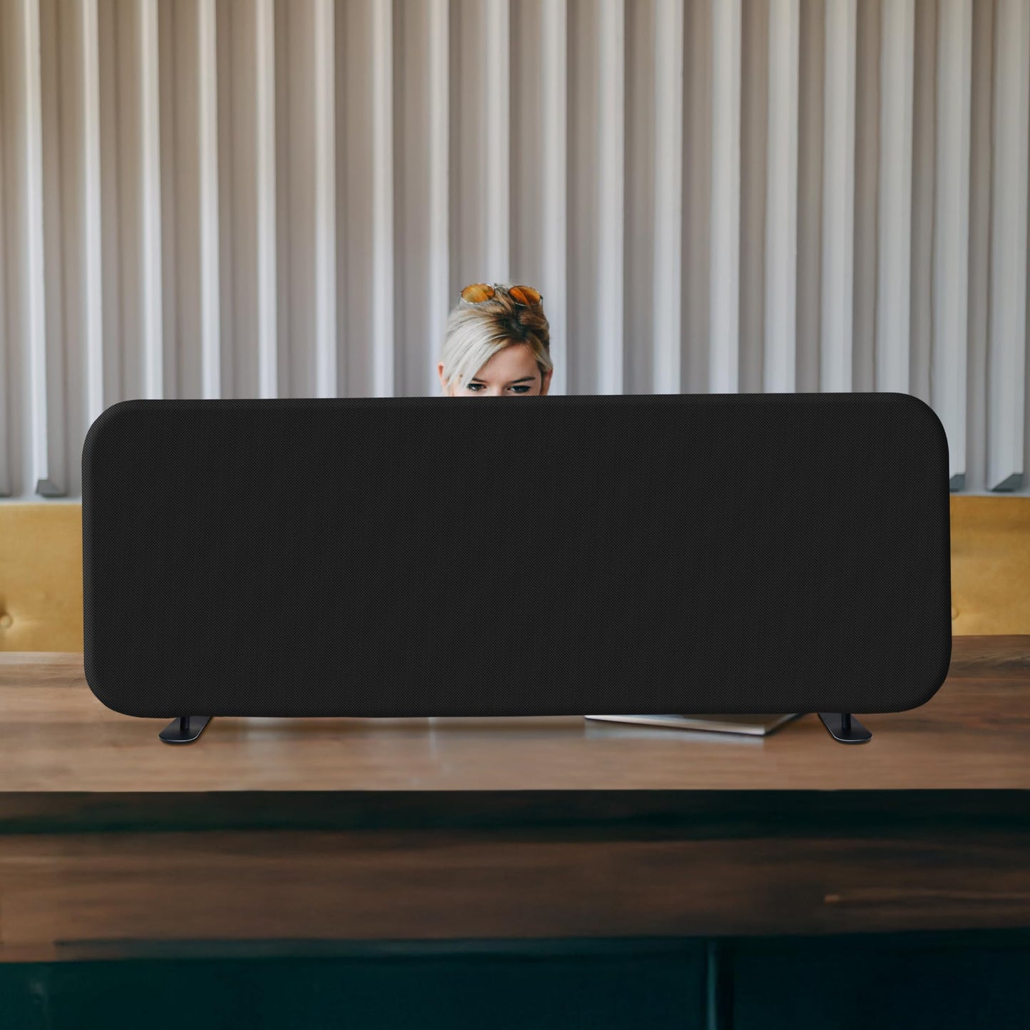 Desk Divider, Movable Desk Panel Privacy Partition for Home Office, Student, Classroom, Study, Free Standing, Scratch Resistance, 48"x18", Midnight