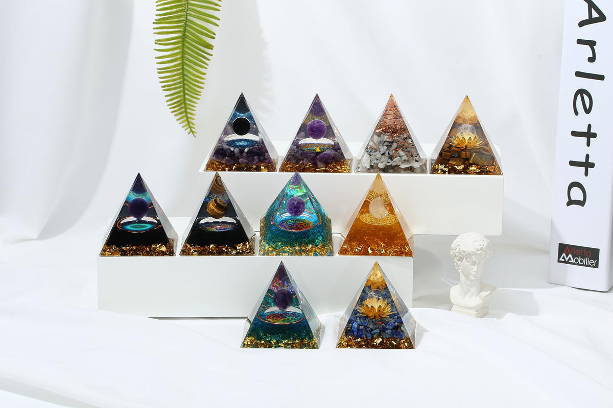 YATOJUZI 2.4" Healing Crystals Tower Moonstone Chakra Reiki Orgonite Gemstones for Attracts Positive Energy Success Suit for Meditation Accessories Birthday Gifts for Women Men