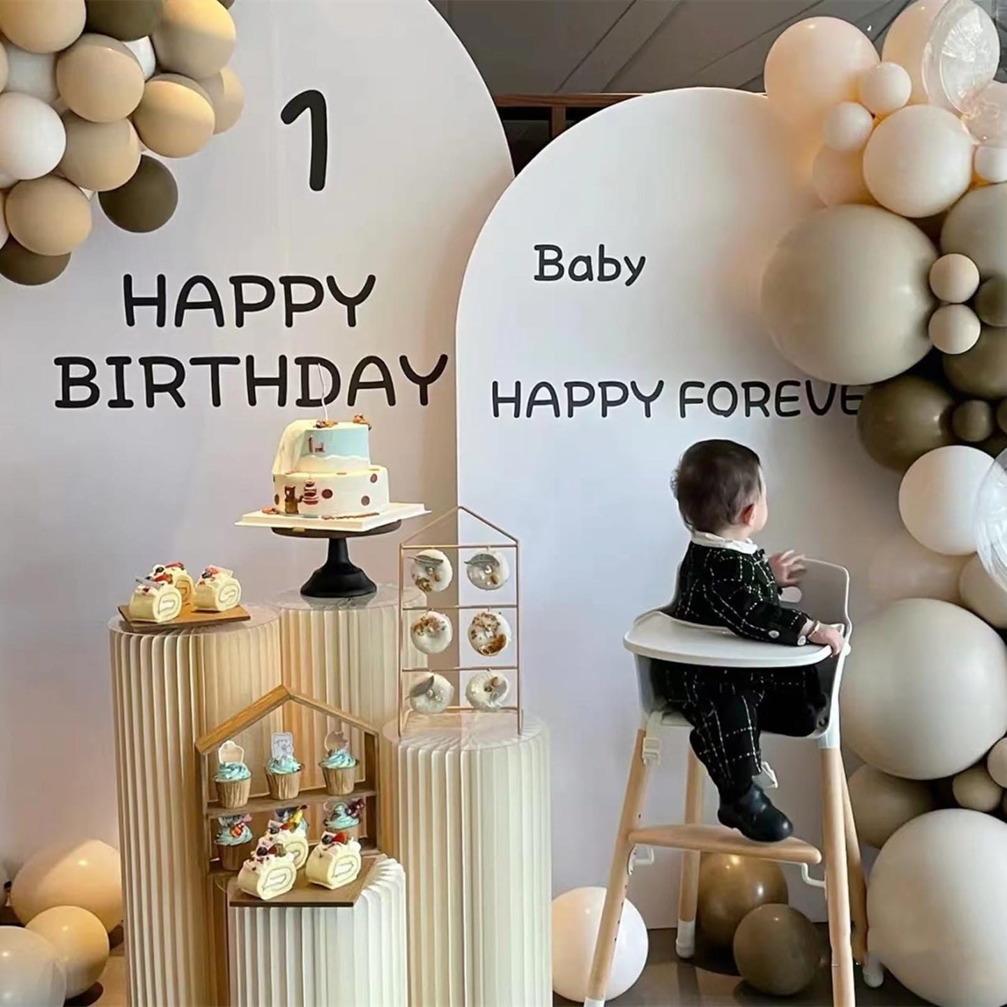 AHUAWA Cylinder Stands for Party 5Pcs Round Pedestal Stand Foldable Cardboard Columns Cylinder Tables for Parties Baby Shower Birthday Wedding Pillars Display Decoration