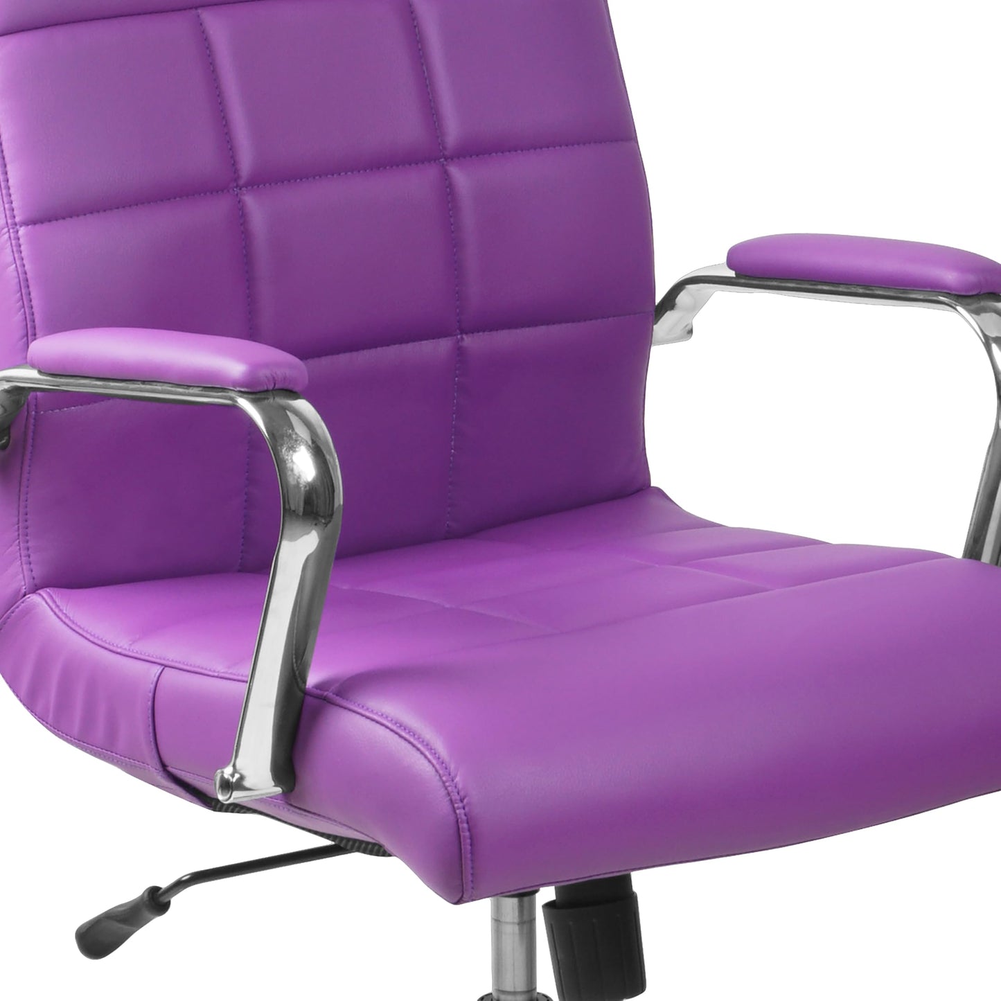 Flash Furniture Vivian Mid-Back Purple Vinyl Executive Swivel Office Chair with Chrome Base and Arms