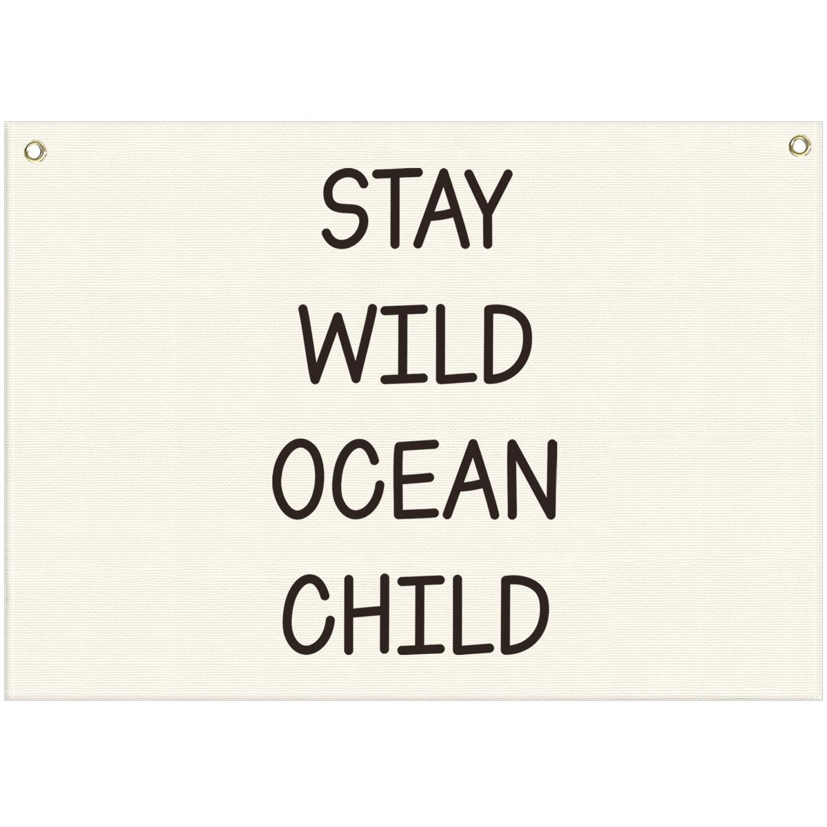 Nursery Canvas Banner Wall Decor-Hanging Rectangular Poster Flag Sign Art for Baby Kids Newborn Nephew,Bedroom Playroom Babyroom Door Decor,Stay Wild Ocean Child Quote,Christmas Gift 28.5"L x 20"W