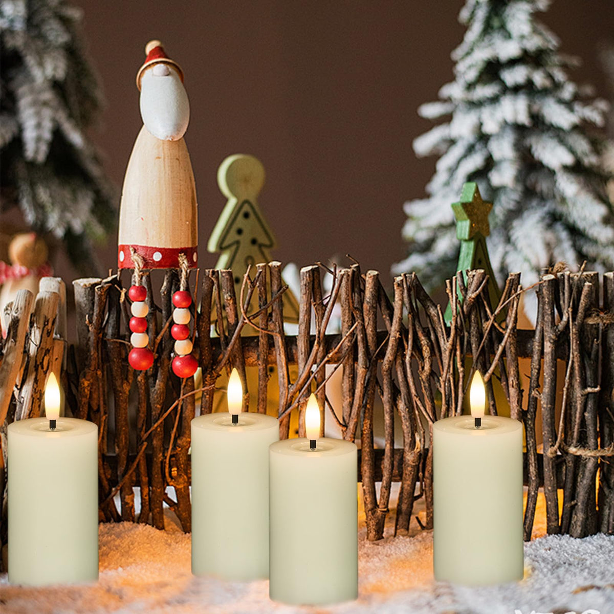 Lasumora Mirror Surface Votive Candles Battery Operated with Remote Timer, 6pcs Real Wax LED Votive Candle Realistic Flickering for Wreaths Memorial Lantern Φ 2" H 4.5” Ivory Flameless