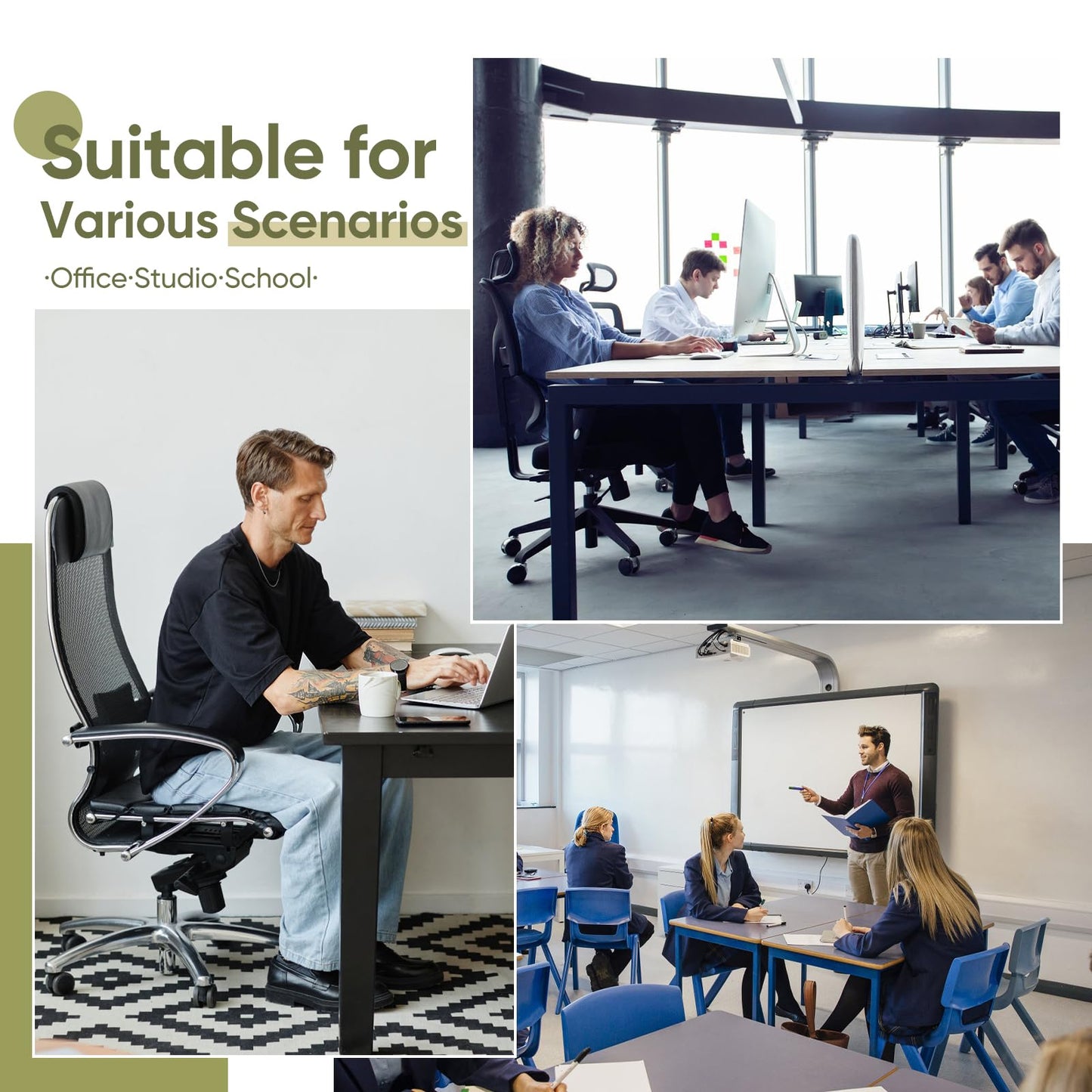 Furnbar Office Chair Mat for Carpet & Hardwood, Upgraded 45" x 45" Tempered Glass Chair Mat for Office Home, with 4 Anti-Slip Pads