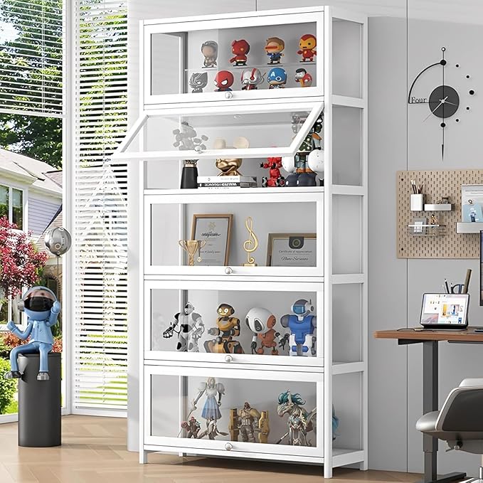 Display Cabinet with Acrylic Door, 5-Tier Curio Cabine, Collectibles Toy