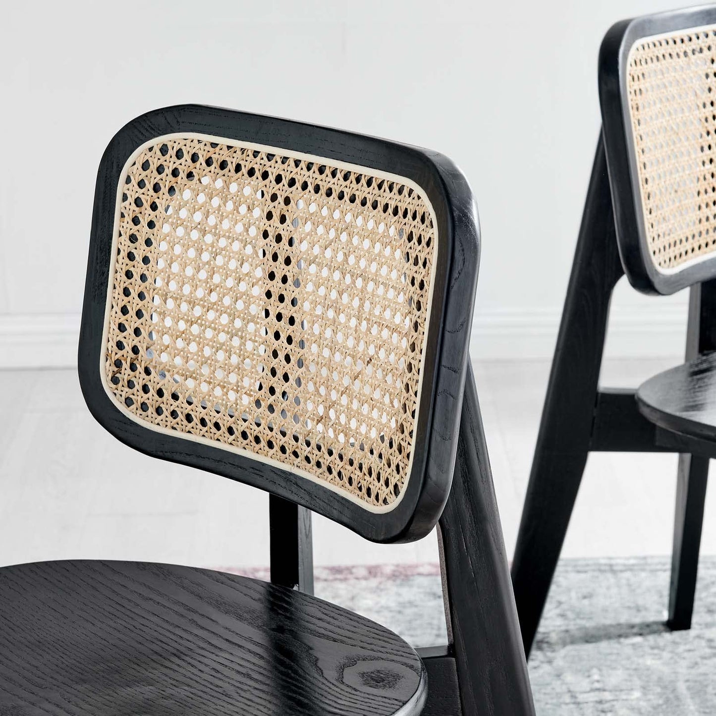 Modway EEI-6077-BLK Habitat Wood Dining Side Chair Set of 2, Black