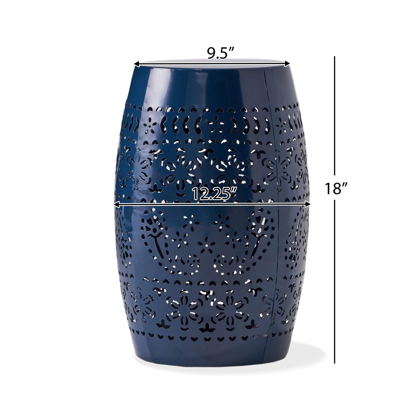 Christopher Knight Home Ruby Outdoor 12" Iron Side Table, Dark Blue
