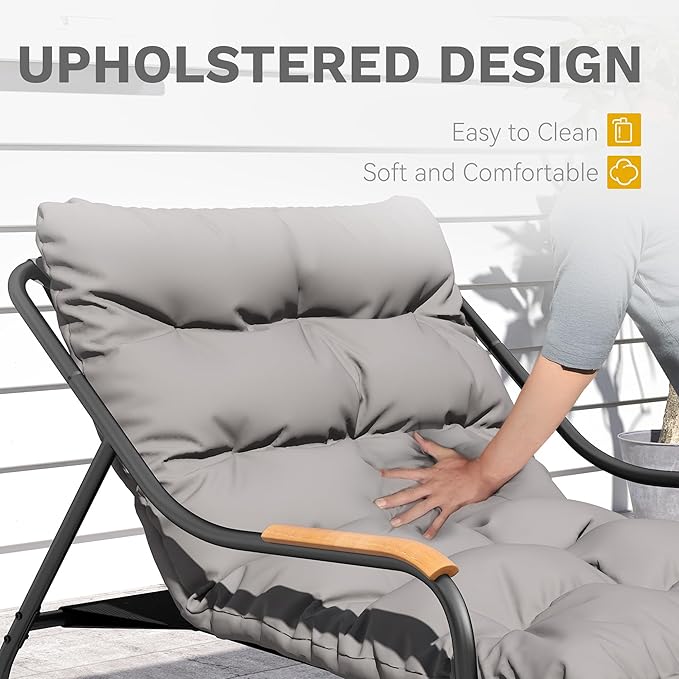 DWVO Outdoor Rocking Chair, Over-Sized Patio Rocking Chair