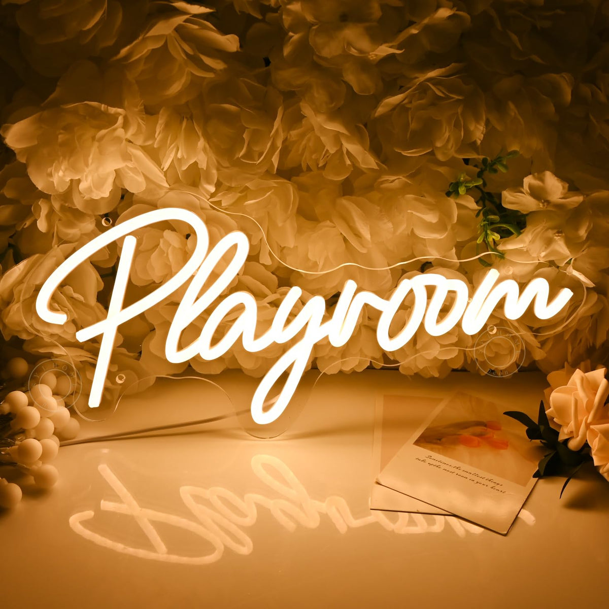 SYLHOME Playroom Led Neon Light Sign Nursery Kids Room Bedroom Classroom Game Room Wall Sign Decor Birthday Christmas Gifts 15.75" X 7.28" USB Warm White