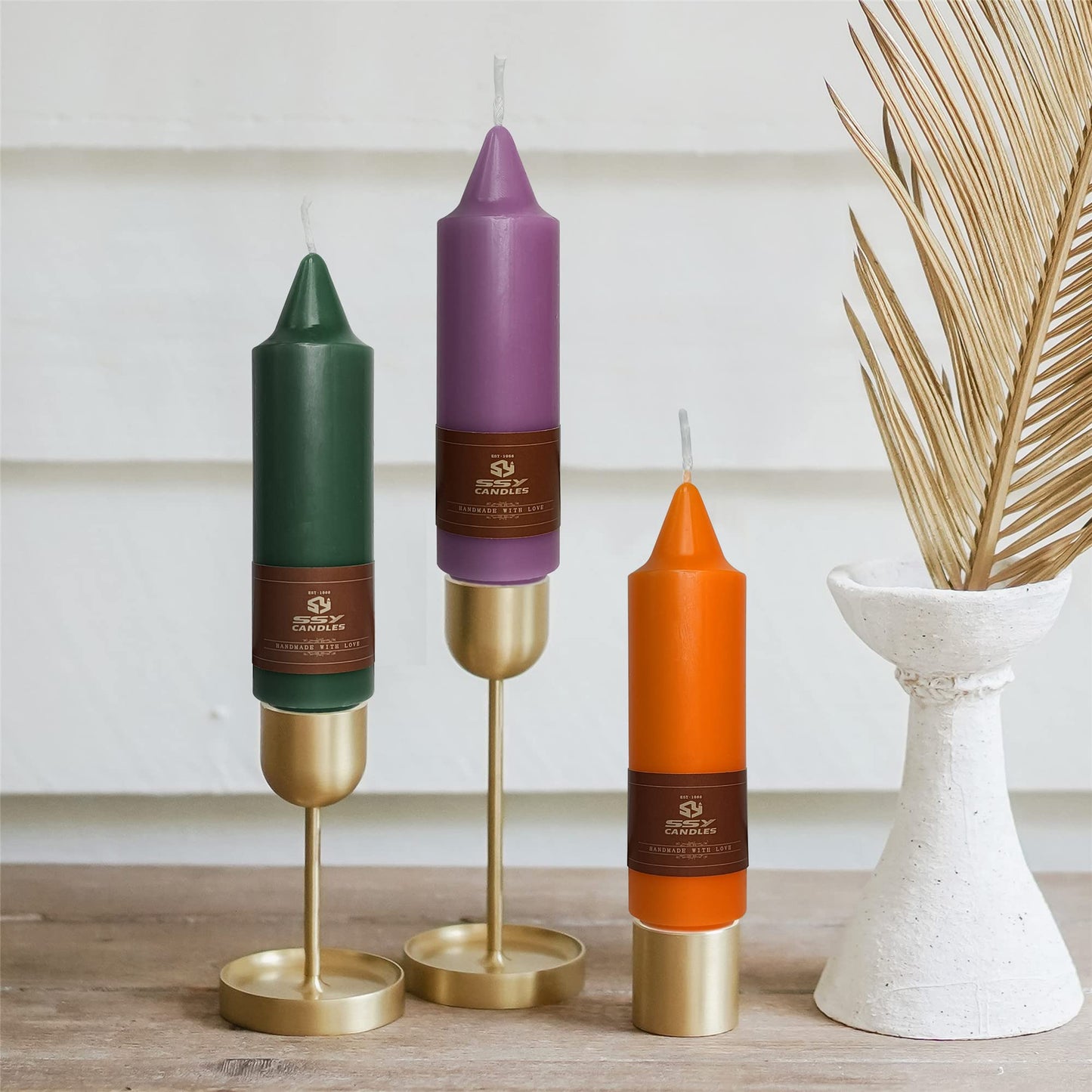 Gedengni Candlesticks Short Taper Candle,4pcs Dark Green Candle Sticks 5 Inch Unscented Tapered Candle for Home Décor Weddings Holiday Women Gifts,7D4PC-DARKGREEN