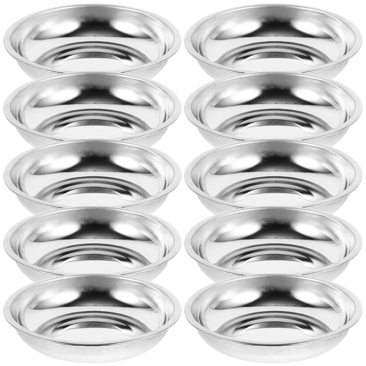 MAGICLULU Stainless Steel Small Plates Set of 10 3.14 Inch Round Sauce Dishes for Condiments Appetizers Mustard Snack Serving Ideal for Home Kitchen Restaurant Outdoor