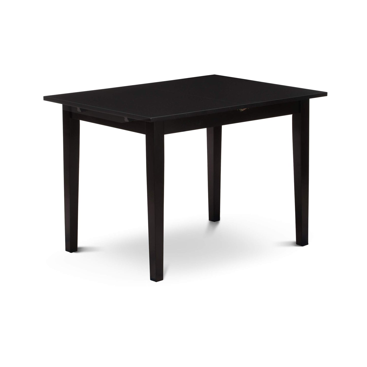 East West Furniture NOFK3-BLK-W 3 Piece Dining Set Contains a Rectangle Dining Table with Butterfly Leaf and 2 Kitchen Chairs, 32x54 Inch, Black