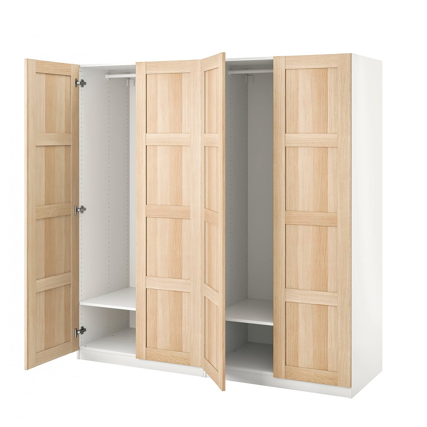 ProTuning PAX/BERGSBO Wardrobe, white/white stained oak effect, 200x60x201 cm