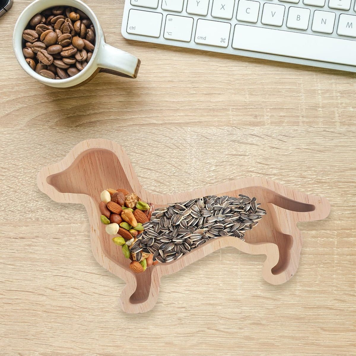 GARVALON Christmas Dachshund Dog Shaped Snack Serving Tray Creative Dessert Plate for Fruits Treats Unique Dish for Holiday Gatherings Parties for Dachshund