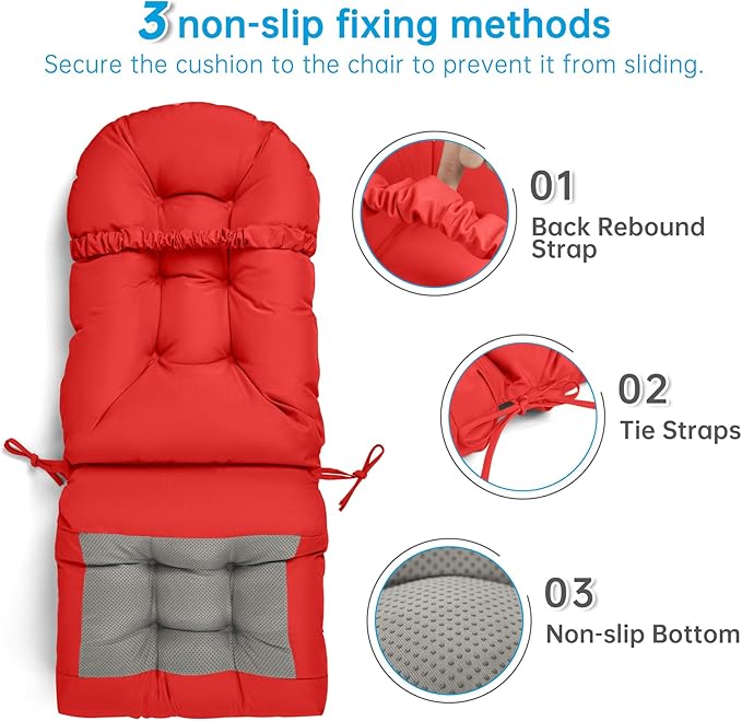 Adirondack Chair Cushion Tufted Waterproof Outdoor Rocking Chair Cushions