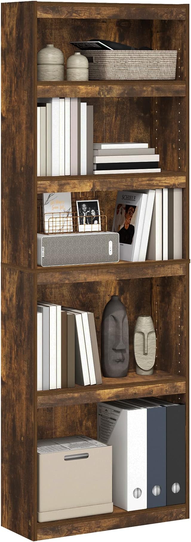 Furinno JAYA Book Shelf, 5-Tier Bookshelf, Enhanced Home Bookcase
