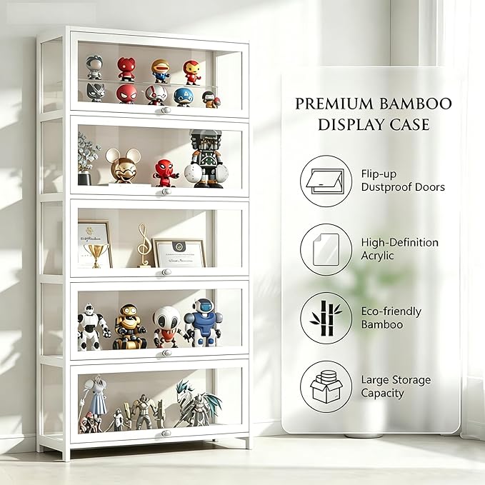 Display Cabinet with Acrylic Door, 5-Tier Curio Display Cabinet, Display Case