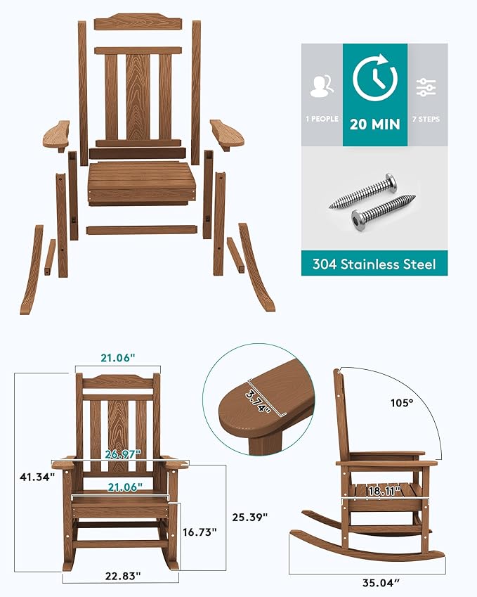 SERWALL HDPE Outdoor Rocking Chair