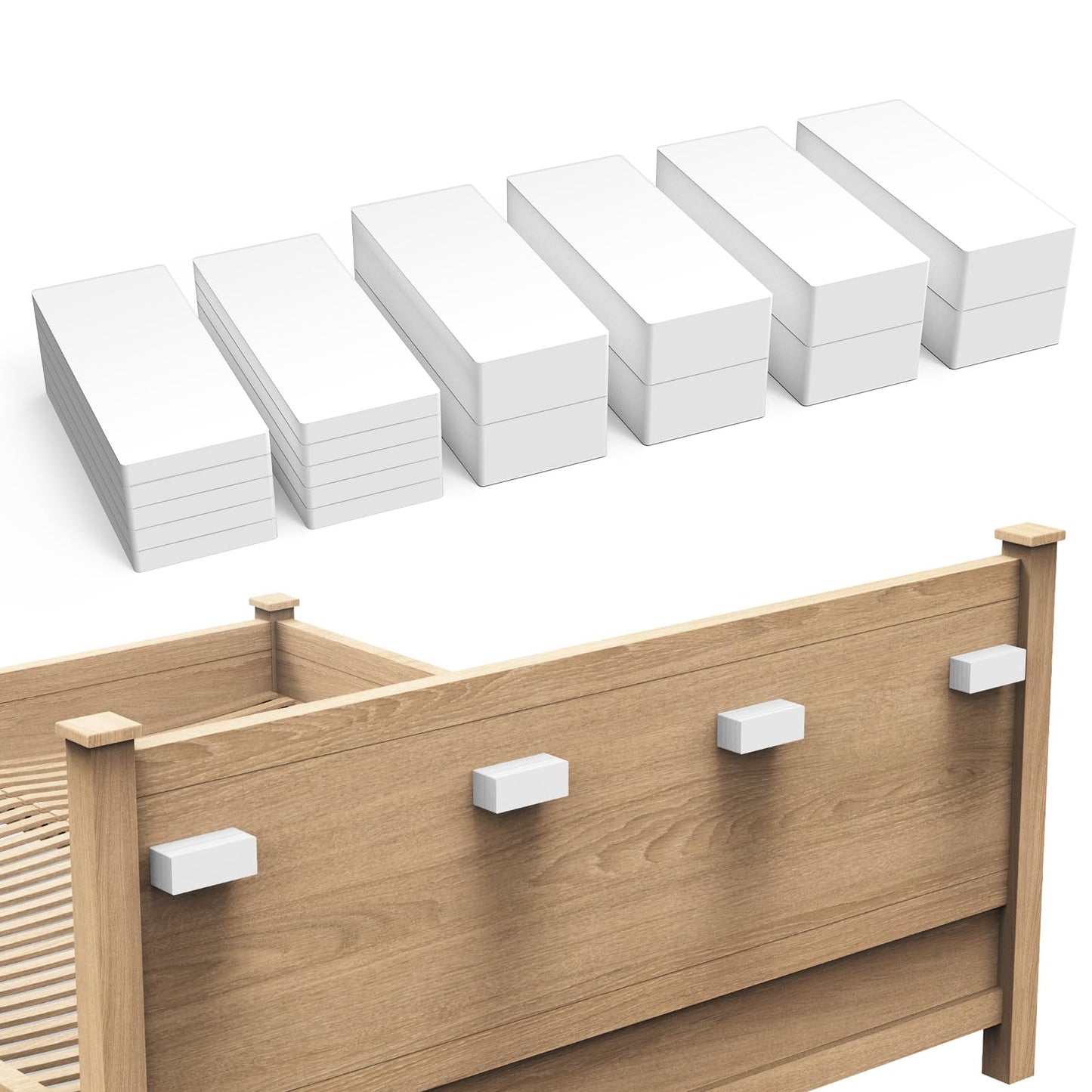 18 PCS Furniture Pads,8 PCS (15mm Thick)+10 PCS (5mm Thick) Wall Protector, Anti-Vibration Soundproof Pads for Bed Frame/Headboard Felt Furniture Protectors,EVA Foam Headboard Stoppers for Wall