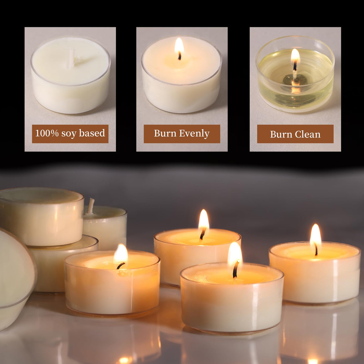 DEVI 6 Hour Soy Tealight Candles Bulk 25 Pack, Unscented Organic Tea Candles, White Emergency Votive Tea Lights-Burn Clean, Non-Paraffin Natural Soy Candle for Home Decor