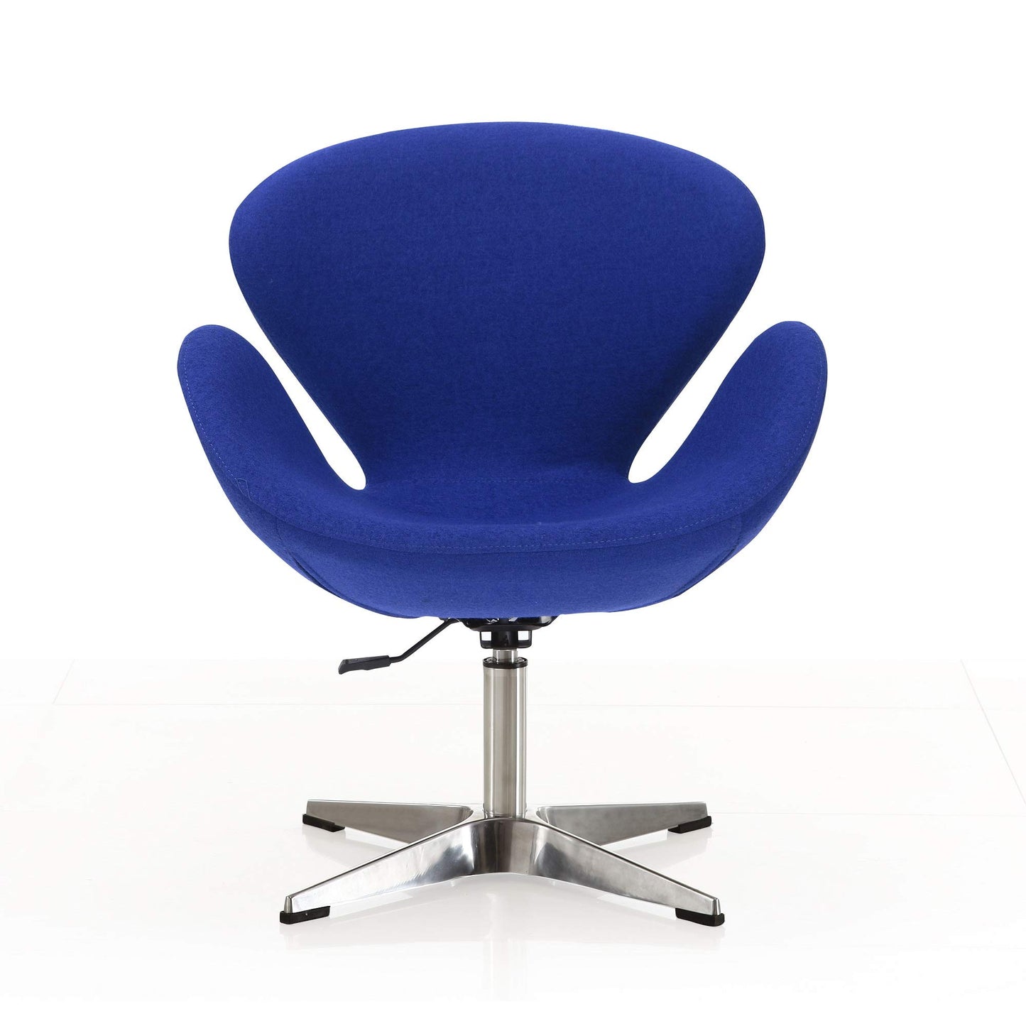 Manhattan Comfort Raspberry Adjustable Swivel Accent Chair Set of 2 with 360° Turn, Polished Chrome Base, Modern Retro Design, Ideal for Living Room and Home Office, Set of 2, Blue