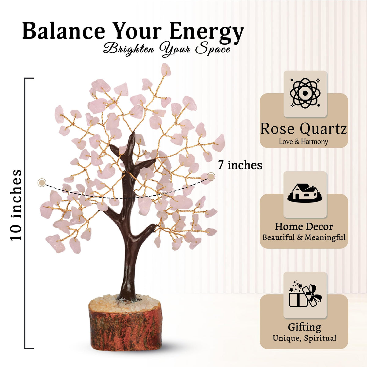 Yatskia Rose Quartz Tree, Crystals and Healing Stones, Birthday Gifts for Women, Pink Room Decor, Crystal Gifts, Ornaments for Living Room, Shelf Decor, Tree of Life Gifts