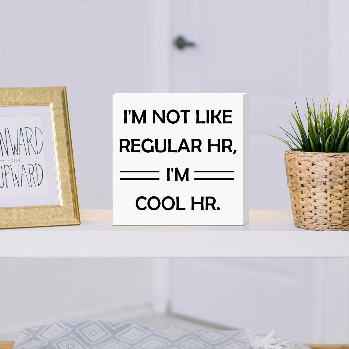 Human Resources Office Decor Funny Office Gifts for Women Men HR Boss Day Retirement Christmas Birthday Gifts for HR Coworkers Manager Director Office Cubicle Table Shelf Decoration 5x5 Inches