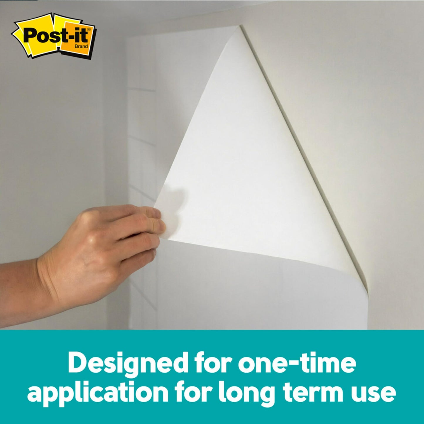 Post-it Easy Erase Permanent Marker Whiteboard Surface Permanent Marker Wipes Away with Water 4 ft X 3 ft White Dry Erase Whiteboard Film