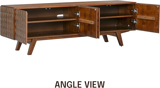 NTC Sapa Mid-Century Modern Solid Wood TV Stand 4-Door Media Console