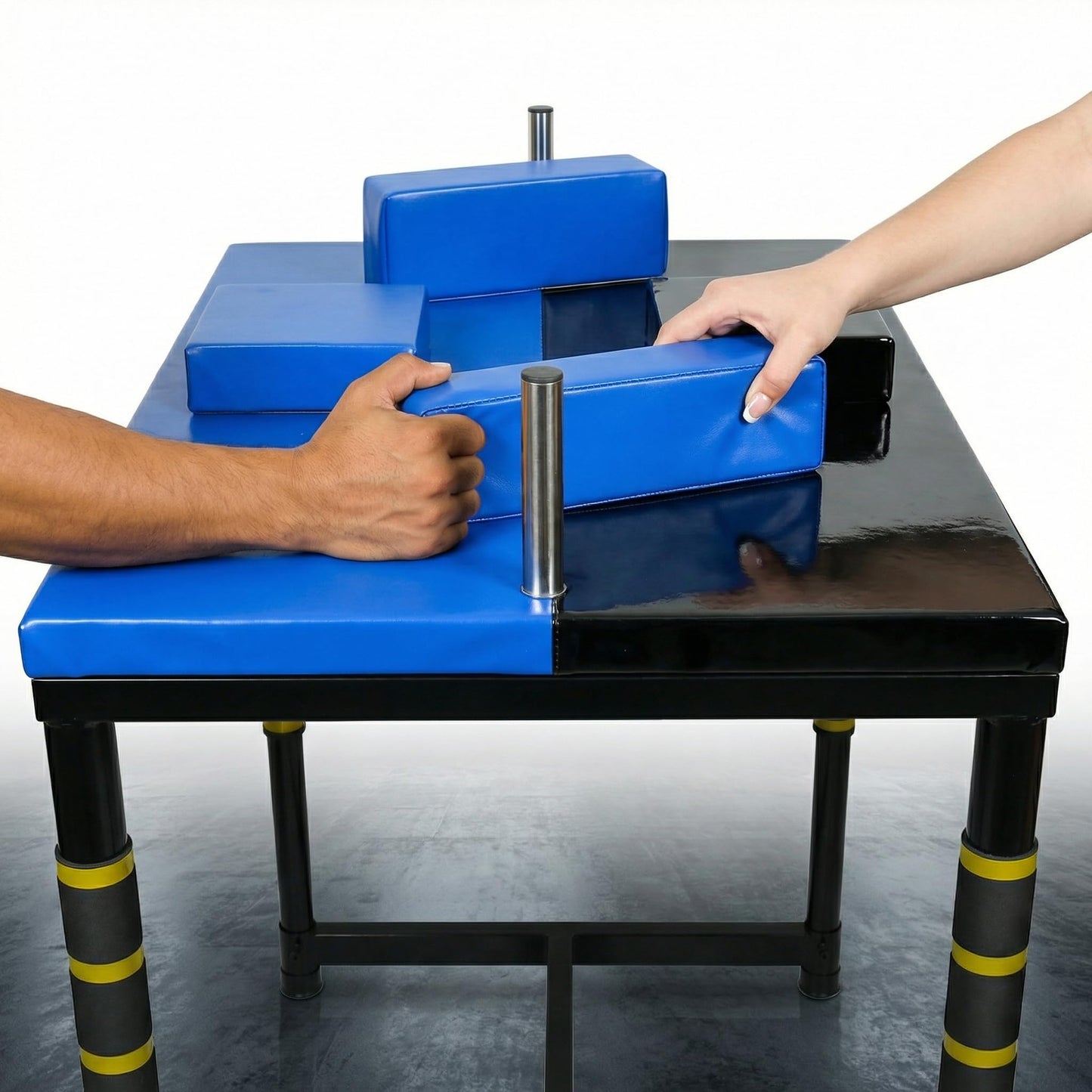 StarsNet Arm Wrestling Battle Table Forearm Strength Training with Competition Design Wrist Strength Training Support Plate (Black Blue)