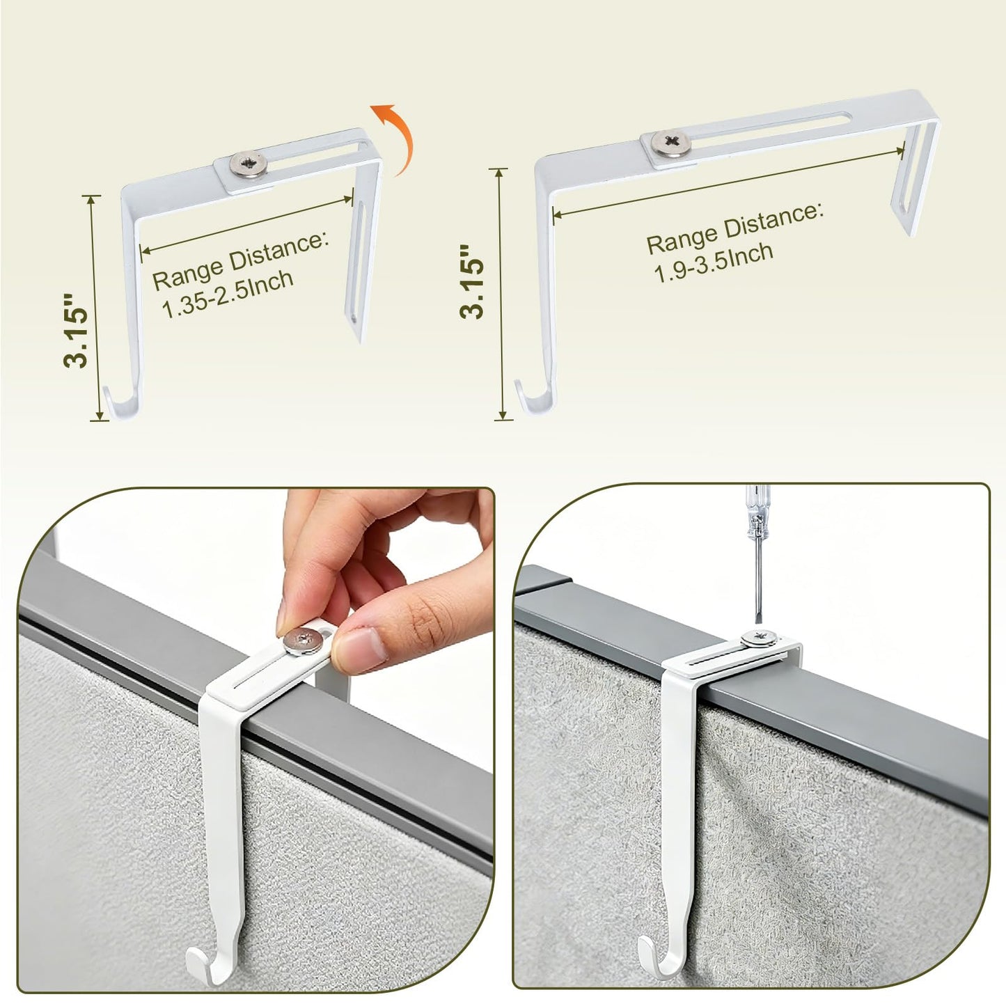 Fernlandia 2-Pack Cubicle Shelf Hanging, Office Cubicle Wall Shelf with Rope Adjustable Hooks, Office Decor Desk Accessories, Organizer, Storage in Workspaces