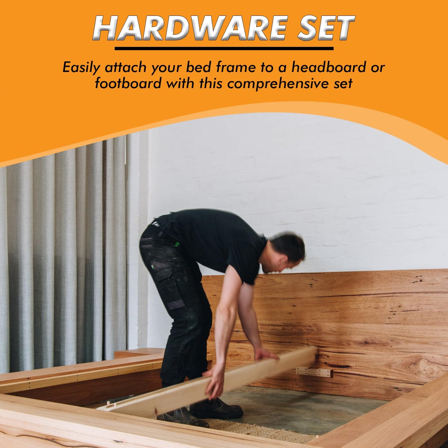 Kings Brand Furniture Bed Frame Hardware Set - Heavy Duty Screws and Bolts for Metal Bed Frame - Attach Headboard & Footboard - 42 Pcs