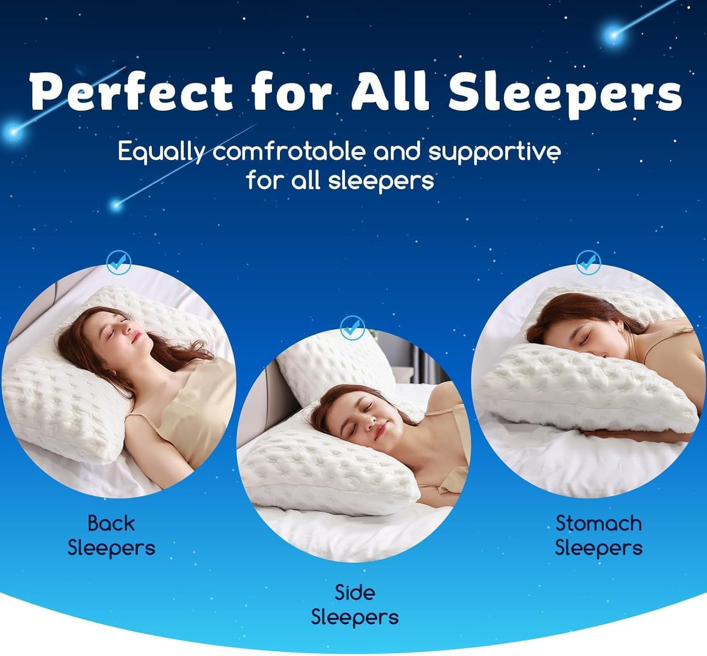 KUCEY Cooling Side Sleeper Pillow for Neck and Shoulder Pain, Luxury Shredded Memory Foam Cool Bed Pillows for Sleeping Set of 1- Adjustable Standard Size- Washable Cover Original White