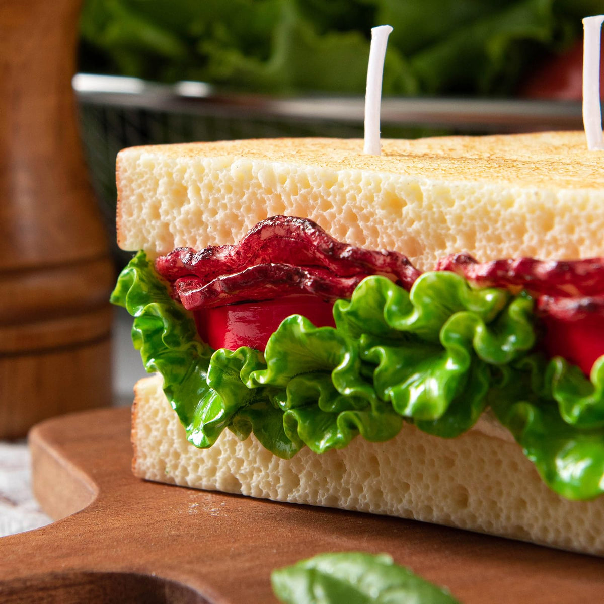 BLT Sandwich Realistic Food Scented Vegetable Wax Candle