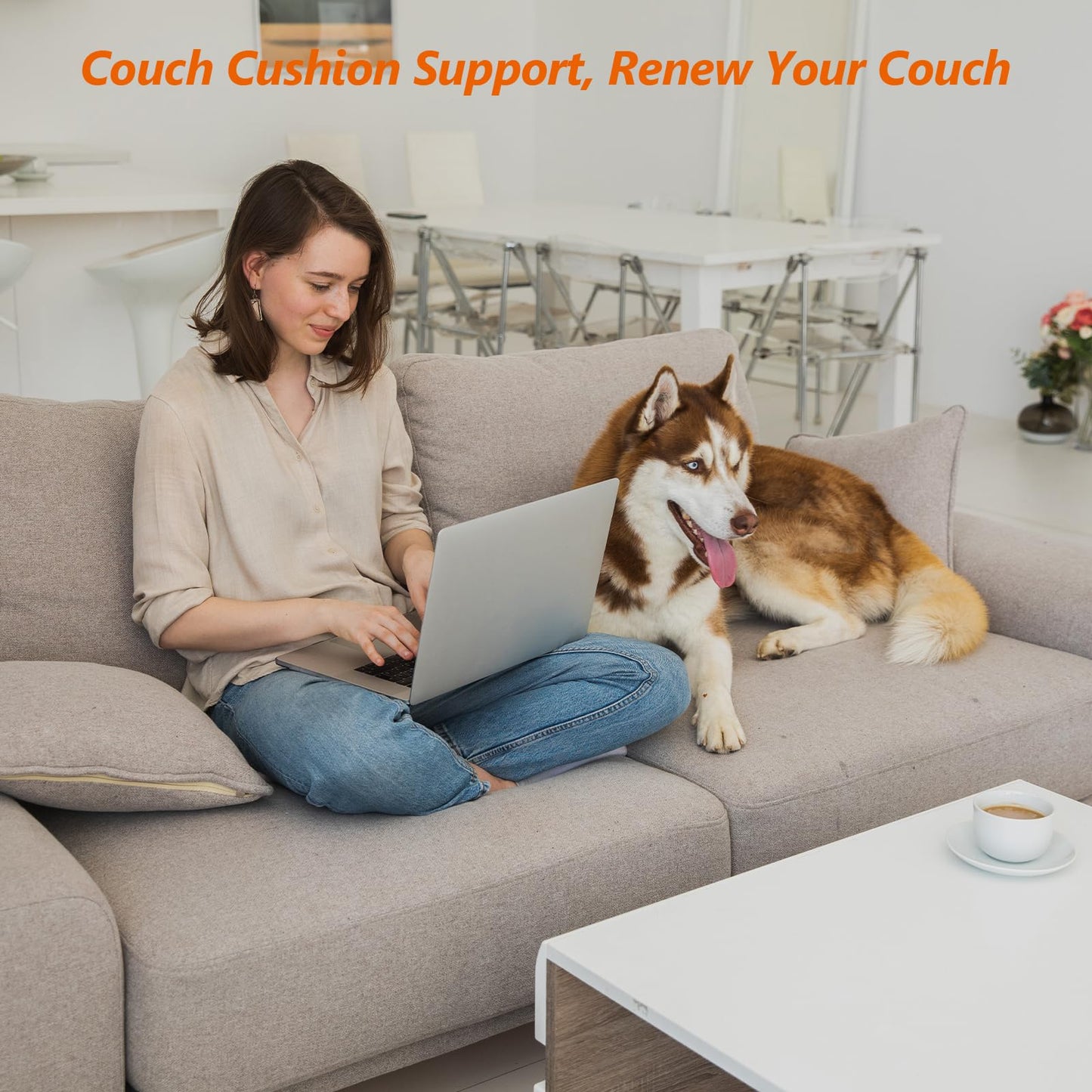 RA RUNNING ALIEN Couch Cushion Support for Sagging Seat,20"X20"X2" Curved 40D High Density Foam Cushion,Sagging Couch Support for Accent Chair,Sofa,Blue Set of 1