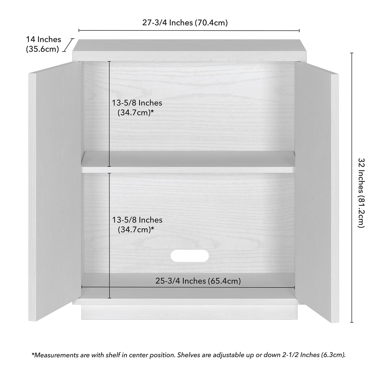 Henn&Hart Alston Accent Cabinet, 28" Wide, White