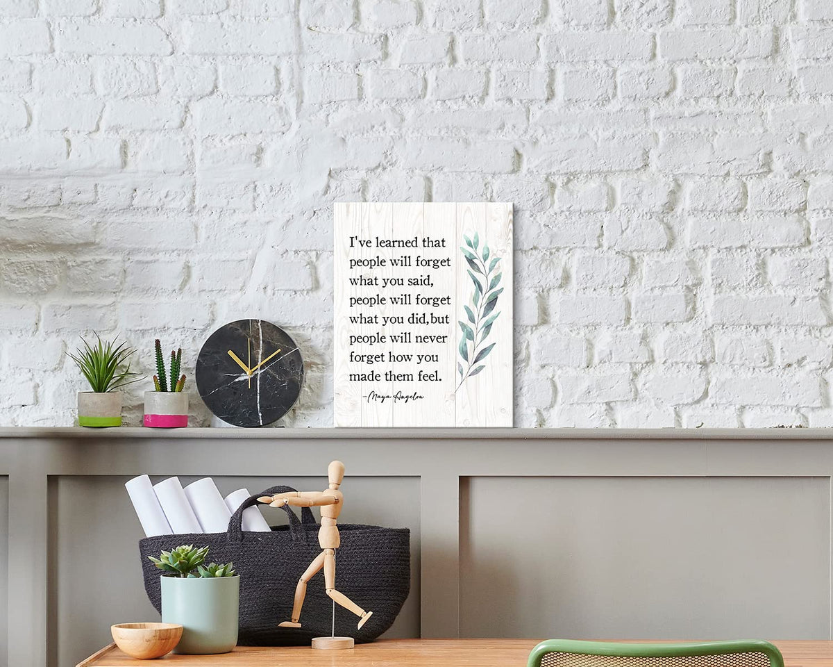 ARTINME Maya Angelou Quotes Motivational Wall Art for Office - Framed Encouragement Gifts - Inspirational Decor for Home 8x10 Inch