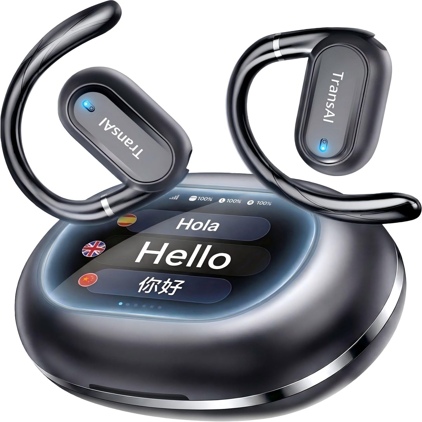 AI Translation Earbuds Real Time 157 Languages Translator Ear Buds Interpreter Earphones, Open-Ear Comfort Support Playing Music Phone Calls, Audifonos Traductores Inglés Español for Travel Business