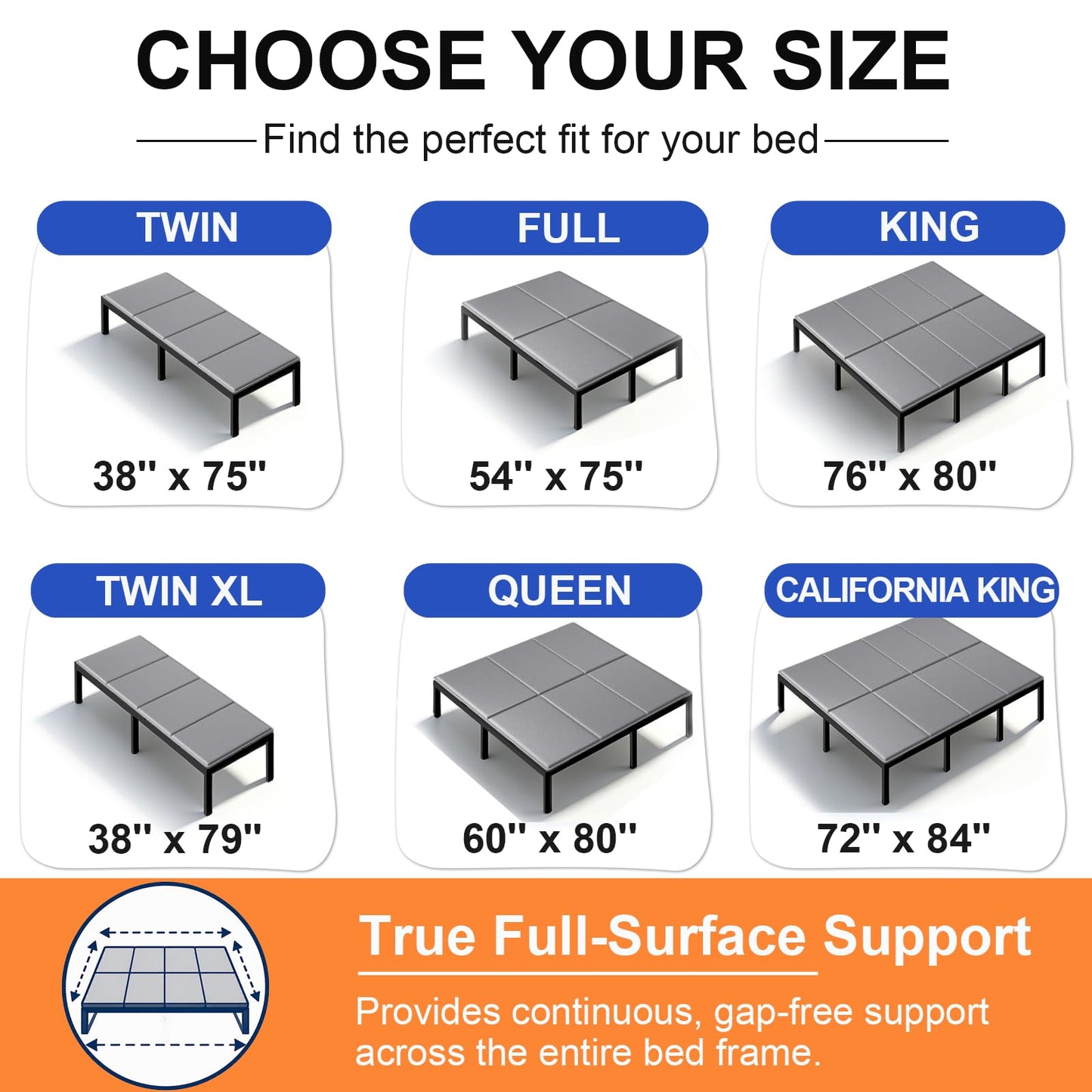 LAVEVE Heavy Duty 10mm Bunkie Board Queen Size 60'' x 80'', Breathable Bed Support Board to Prevent Sagging Mattress, with Anti-Slip Dots, Fits Metal Bed Frames, Slatted Frames, and Sofa Beds
