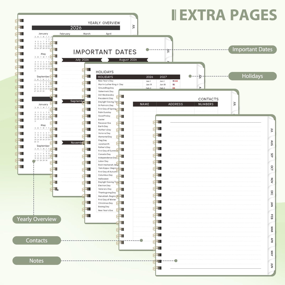 Planner 2026-2027, Weekly and Monthly Academic Planner, July 2026 - June 2027, Hardcover Calendar Agenda Book for School Year Planning, School Supplies for Teacher and Student, Letter Size(8.5'' x 11'')